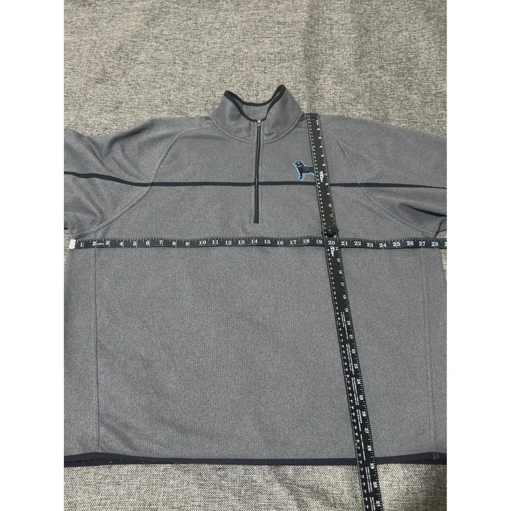 Old Navy Mens 2XL Pullover 1/4 Zip Fleece Gray Black Dog Logo 5187